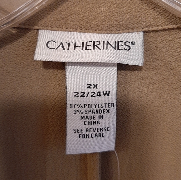 NWT Catherines Open Front Cardigan 2X 22 / 24 Sage Green Waterfall Vest Office - Picture 5 of 8